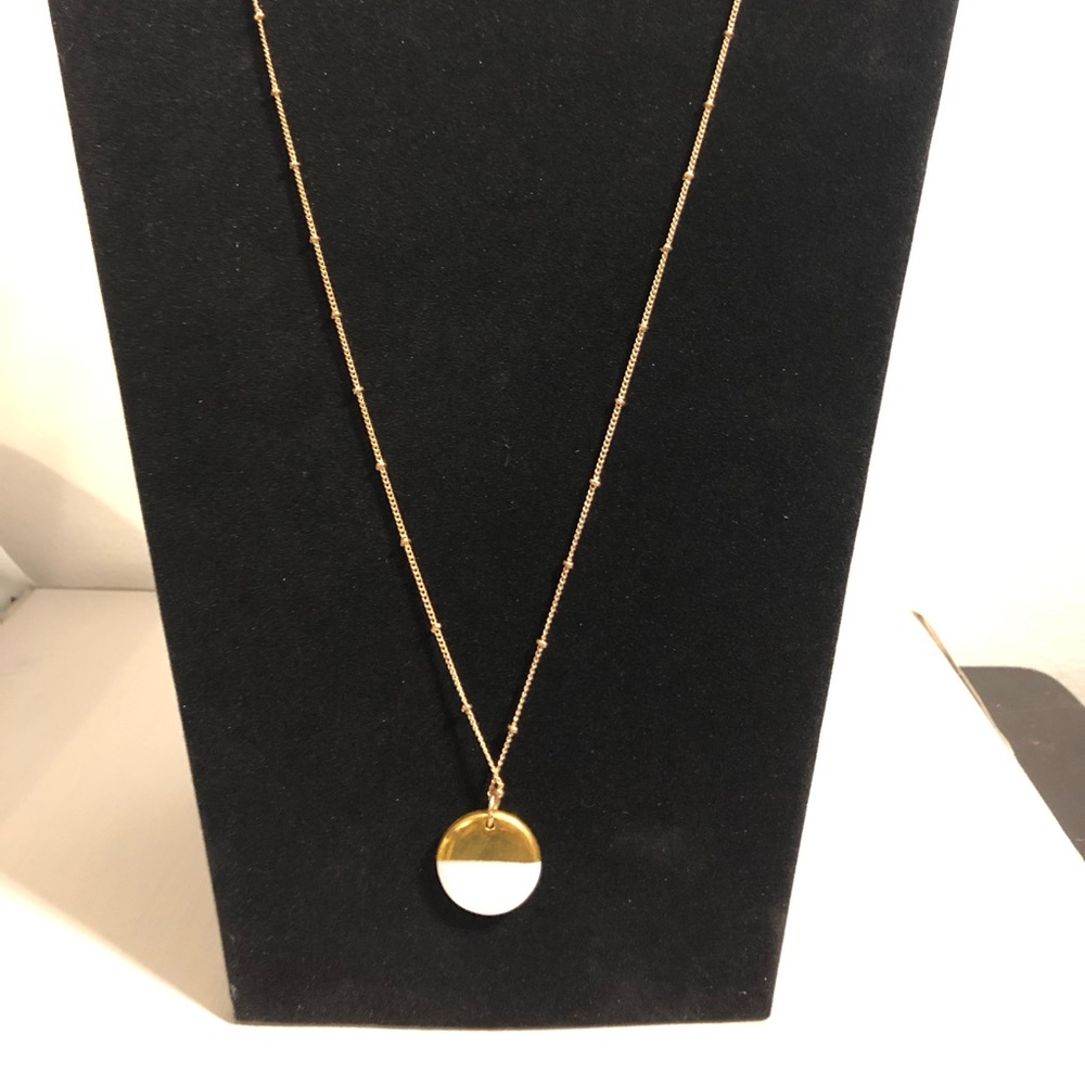 Handmade gold and white pedant necklace